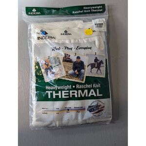 Indera Heavyweight Thermals  Raschel Knit  Long Sleeve Natural Men's Size XL NWT